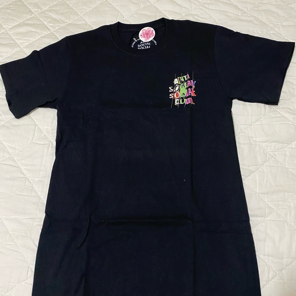 Anti Social Social Club Black Tee with Multicolor Logo